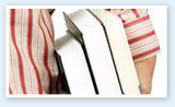 Student holding books