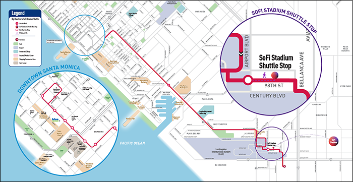 Big Blue Bus Map Take Big Blue Bus To The Big Game At Sofi Stadium - Big Blue Bus